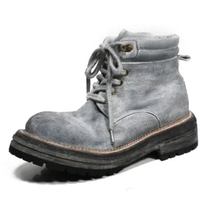 Italian Horse Leather Hand-Sewn Casual Shoes UNITYPUREMAX™ Men's and Women's Goodyear Grey Suede Shoes 1