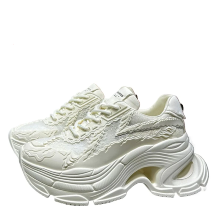 Women’s 8cm Ultra Light Genuine Leather Casual Daddy Shoes | UNITYPUREMAX™ Height Increasing Sneakers