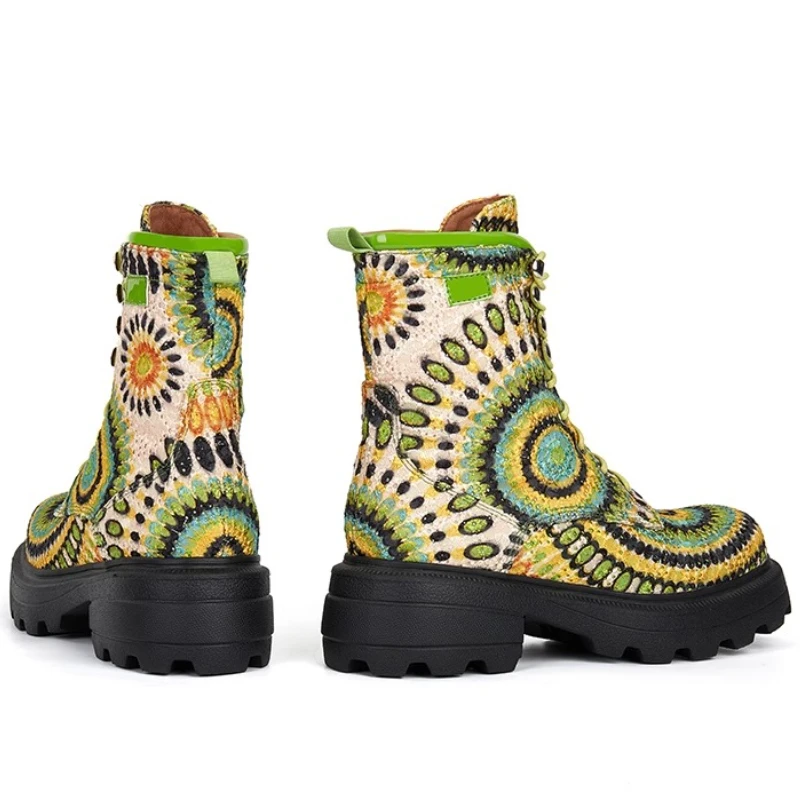 UNITYPUREMAX™ Green & Fresh Exotic Pattern Women’s Fashion Short Boots 5