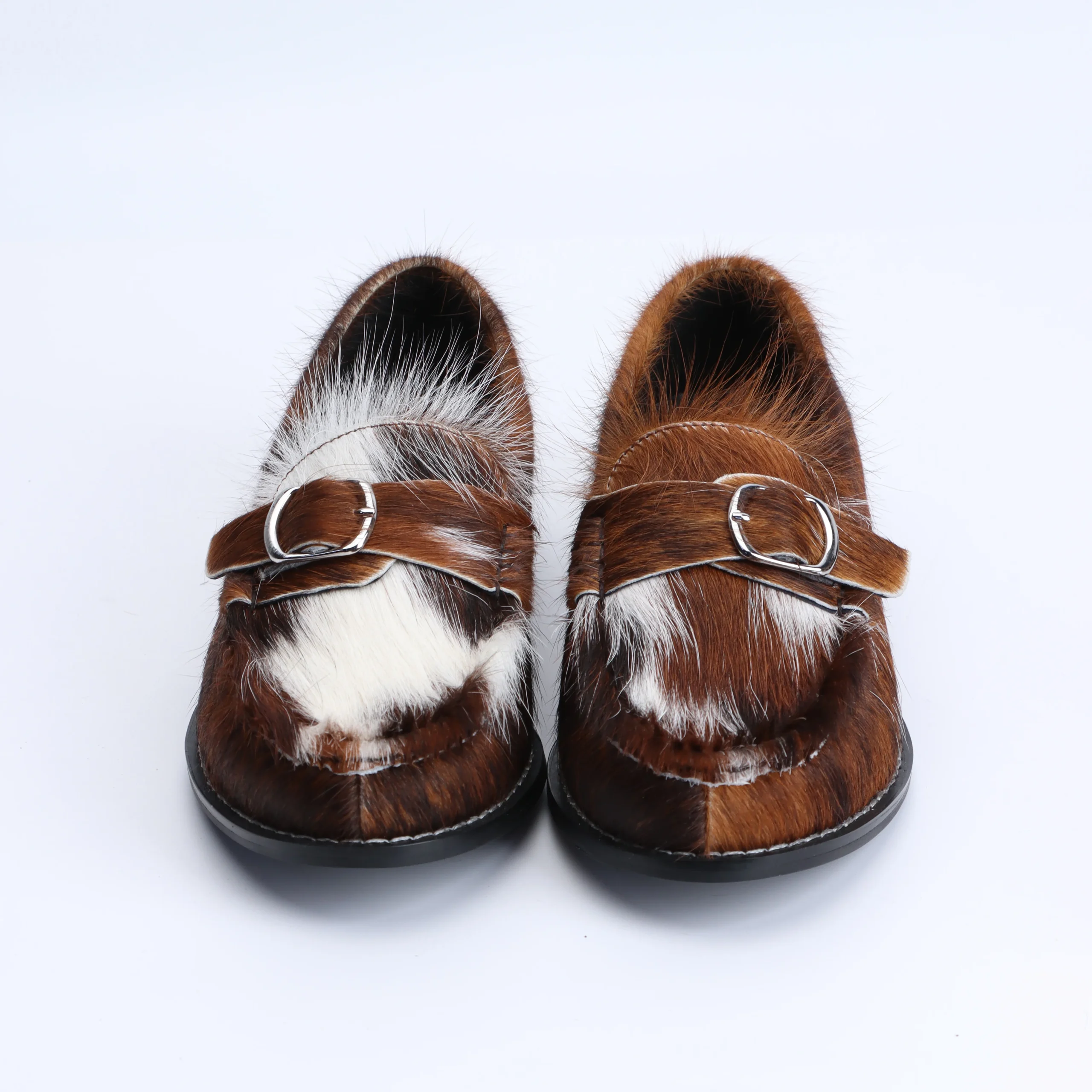 FurEase™ Luxury Cowhide Fur Loafers for Women – Handmade Designer Slip-On Flats with Leather Lining & Rubber Sole 2