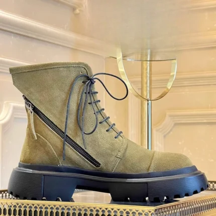 VintageCraft™ Genuine Leather Hand-Sewn Retro Outdoor Boots | Dark Green British Chelsea Boots by UNITYPUREMAX 2