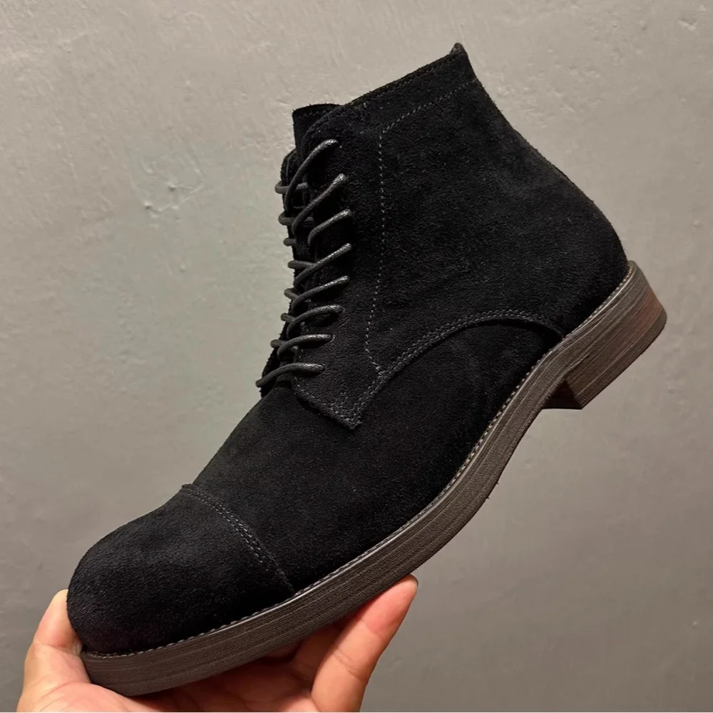 Handmade Leather Lace-Up ZIP Lace-Up ZIP Boots Desert Boots for Men | UNITYPUREMAX™ Retro Cowhide Motorcycle Boots 4