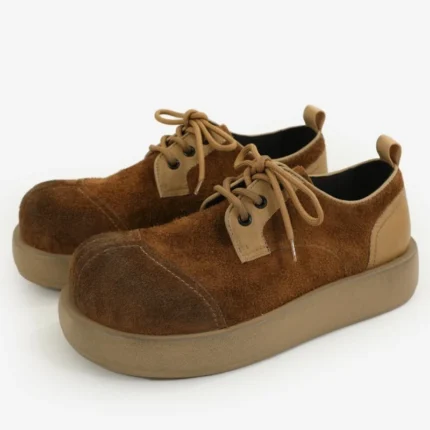 UNITYPUREMAX™ European Retro Suede Derby Shoes for Men – Lightweight Thick-Sole Big-Toe Cowhide Casual Shoes 1