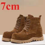 UNITYPUREMAX™ Invisible Height-Increasing Kangaroo Shoes for Women – 7cm British-Style Genuine Leather High-Top Casual Sneakers 1