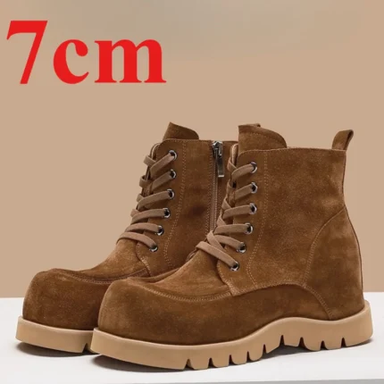 UNITYPUREMAX™ Invisible Height-Increasing Kangaroo Shoes for Women – 7cm British-Style Genuine Leather High-Top Casual Sneakers 1