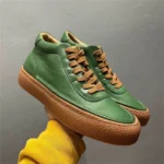 High Top Green Leather Boots for Men | UNITYPUREMAX™ Retro Cowhide Short Boots for Autumn/Winter 4
