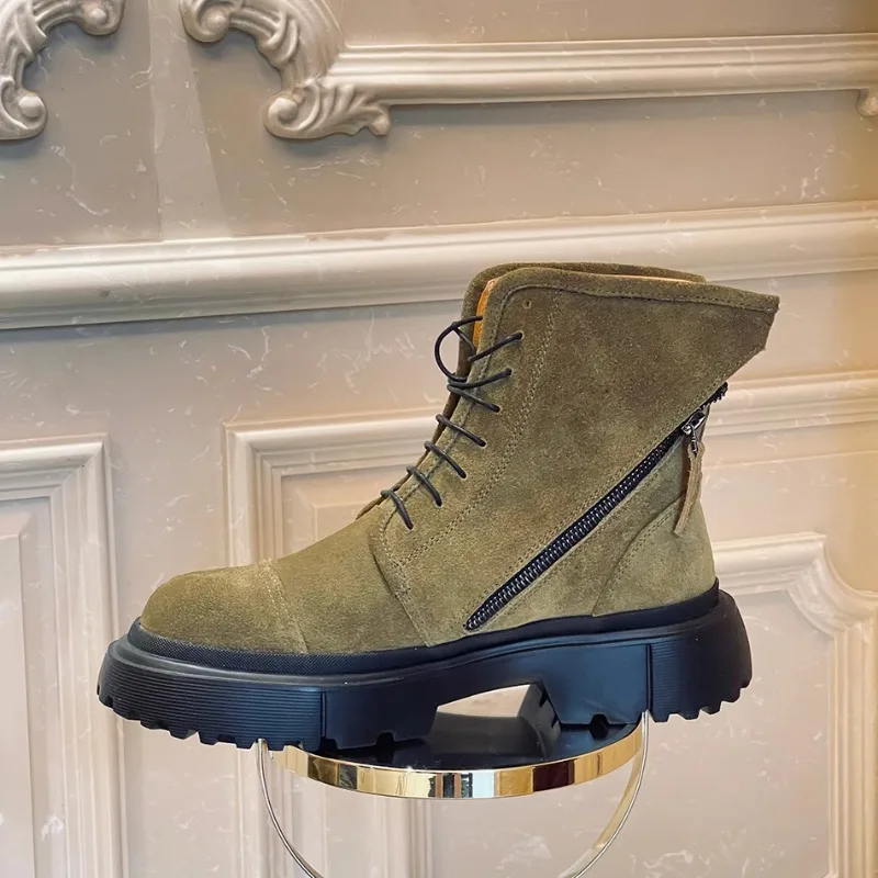 VintageCraft™ Genuine Leather Hand-Sewn Retro Outdoor Boots | Dark Green British Chelsea Boots by UNITYPUREMAX 4