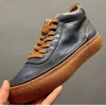 High Top Green Leather Boots for Men | UNITYPUREMAX™ Retro Cowhide Short Boots for Autumn/Winter 5
