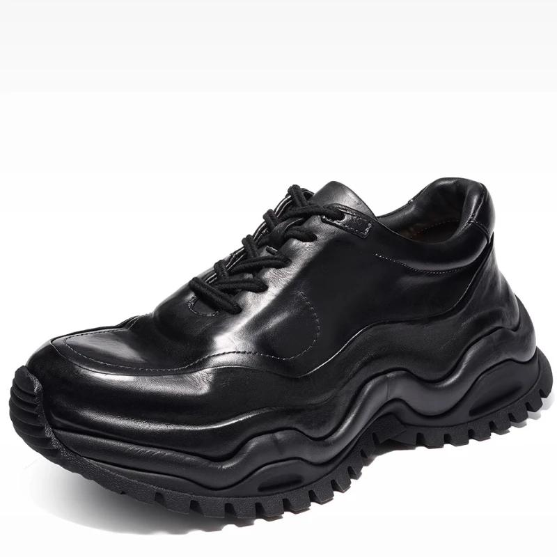 UNITYPUREMAX™ Hand-Washed Horsehide Retro Daddy Shoes – Thick-Soled Unisex Leather Sneakers for All-Season Comfort 2