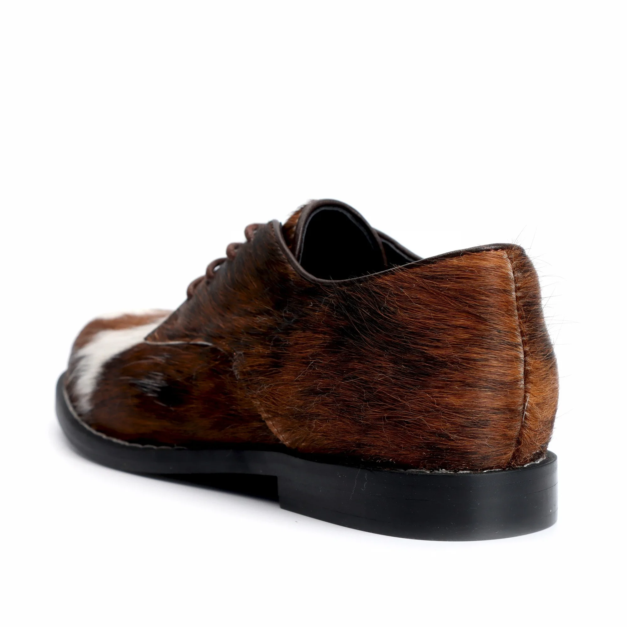 UNITYPUREMAX Handmade Women’s Calf Hair Oxfords – Vintage Lace-Up Leather Loafers 4
