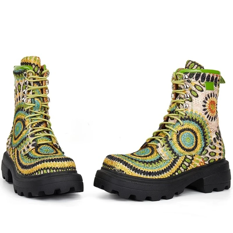 UNITYPUREMAX™ Green & Fresh Exotic Pattern Women’s Fashion Short Boots 4