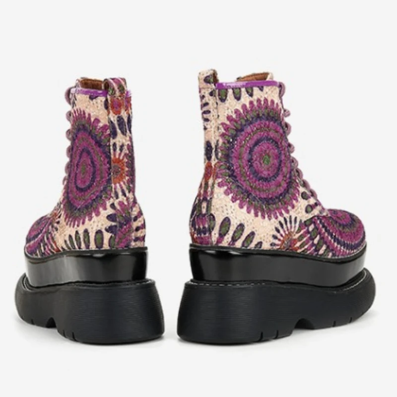 UNITYPUREMAX™ Purple Exotic Pattern Women’s Height Increasing Fashion Boots 3