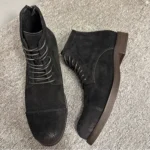 Handmade Leather Lace-Up ZIP Lace-Up ZIP Boots Desert Boots for Men | UNITYPUREMAX™ Retro Cowhide Motorcycle Boots 5
