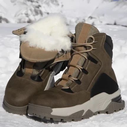 Wool Snow Boots for Men | UNITYPUREMAX™ Leather Fur-Lined Winter Waterproof Anti-Slip Boots 2