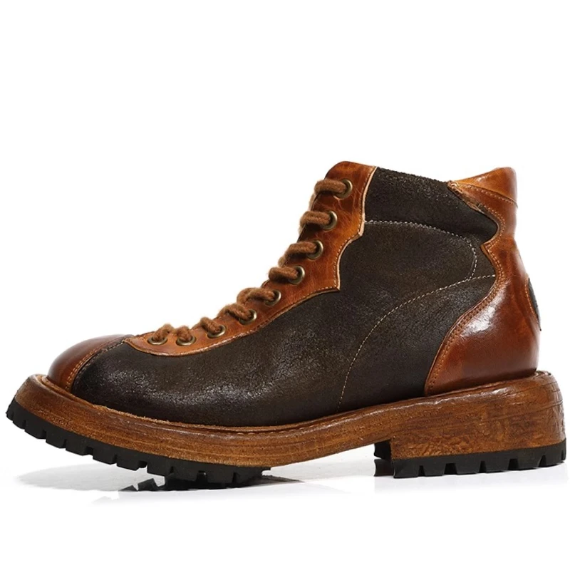 UNITYPUREMAX™ Men’s Hand-Sewn Horsehide Leather Boots High-Top Tooling Shoes for Men – Genuine Leather Retro Outdoor Boots 2