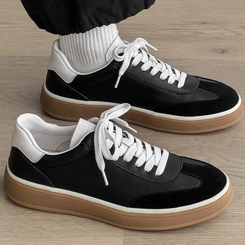 UNITYPUREMAX™ Men's Cowhide Height-Increase Casual Shoes — Minimalist Round-Toe Lace-Ups in Solid Leather 13