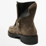 UNITYPUREMAX™ Women’s Cowhide Suede Ankle Boots – Thick-Soled Mid-Calf Style with Zipper 3