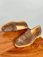 UNITYPUREMAX™ Men’s Slip-On Premium Cow Suede Loafers – Breathable Round-Toe Business & Wedding Dress Shoes 6