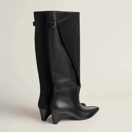 UNITYPUREMAX™ Women’s Handmade Pointed-Toe Splicing Knee-High Fashion Boots – High-Heel Roman Party Fashion Boots 2