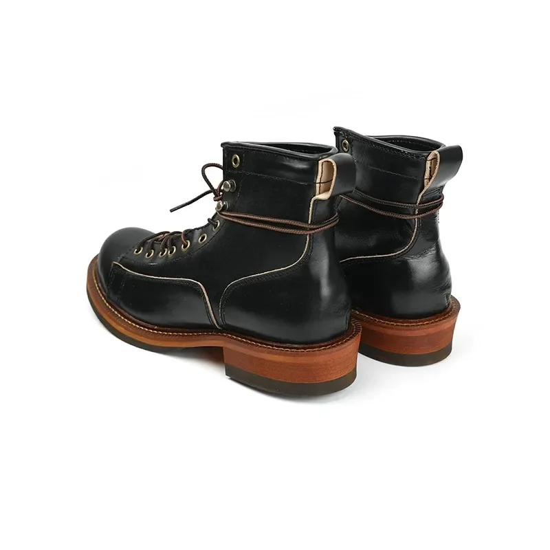 UNITYPUREMAX™ Handmade Vintage Cow Leather Ankle Boots – Platform British Motorcycle Tooling Boots for Men 3