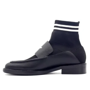 UNITYPUREMAX™ Men’s Stretch Knit Sock Boots – Pointed-Toe High-Top Leather Hybrid Business & Casual Boots 1