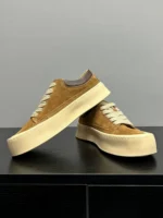 UNITYPUREMAX™ Men’s Cow Suede Leather Platform Sneakers – Retro Lace-Up Breathable Brown Casual Shoes 3