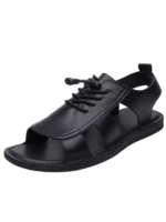 UNITYPUREMAX™ Men’s Genuine Leather Roman Sandals – Breathable Hollow-Out Outdoor Flat Summer Shoes