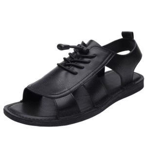UNITYPUREMAX™ Men’s Genuine Leather Roman Sandals – Breathable Hollow-Out Outdoor Flat Summer Shoes