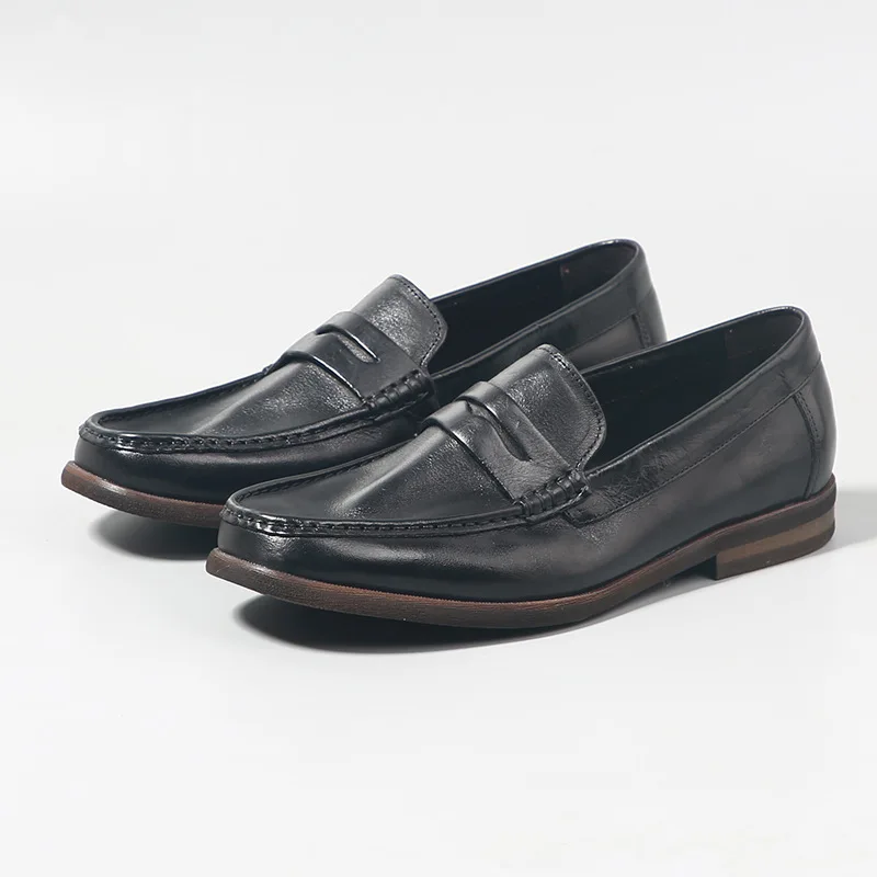 UNITYPUREMAX™ Men’s Genuine Leather British Loafers – Handmade Pointed-Toe Dress Shoes for Weddings & Summer Events 6