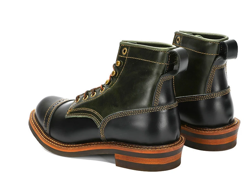 UNITYPUREMAX™ Premium Cowhide Vintage Motorcycle Boots – Winter Riding Short Boots for Men 3