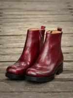 UNITYPUREMAX™ Handmade Men’s Genuine Leather Chelsea Boots — Italian Round-Toe Zip Platform Ankle Work Boots 4