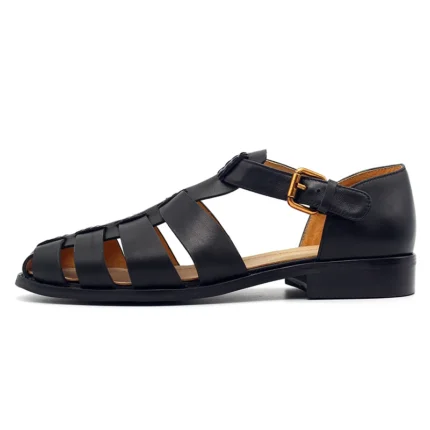 UNITYPUREMAX™ Men’s Handmade Gladiator Sandals – Genuine Leather Vintage Buckle Strap Summer Flats 2