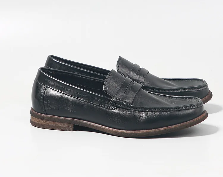 UNITYPUREMAX™ Men’s Genuine Leather British Loafers – Handmade Pointed-Toe Dress Shoes for Weddings & Summer Events 9