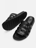 UNITYPUREMAX™ Men’s Vintage Woven Leather Sandals – Open-Toe Breathable Gladiator Beach Flats 5