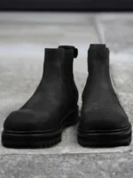 UNITYPUREMAX™ Handmade Gothic Platform Chelsea Boots – Men’s Genuine Cowhide Slip-On Round-Toe High-Top Cargo Boots 4
