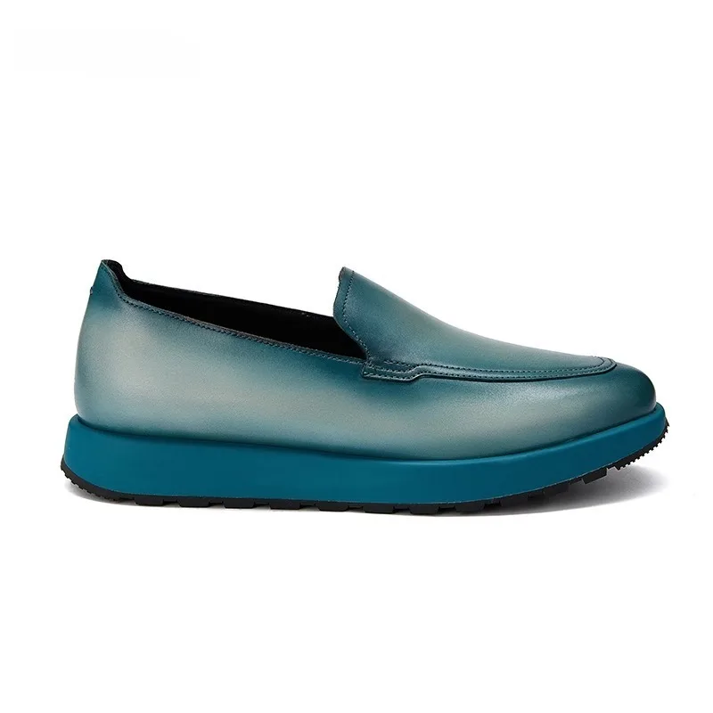 UNITYPUREMAX™ Men’s Handmade Genuine Leather Thick-Soled Loafers – Breathable Casual Flats for Spring & Autumn 6