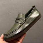 UNITYPUREMAX™ Handmade Horse Leather Loafers – Men’s Khaki Premium Slip-On Casual Shoes 9