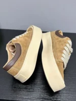UNITYPUREMAX™ Men’s Cow Suede Leather Platform Sneakers – Retro Lace-Up Breathable Brown Casual Shoes 6