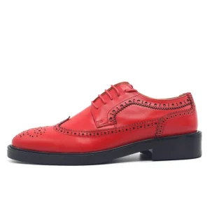 UNITYPUREMAX™ Men’s Genuine Leather Wingtip Dress Shoes – Luxury Red Embroidery Brogue Wedding & Formal Footwear 2