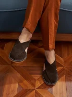 UNITYPUREMAX™ Vintage Cow Suede Slip-On Sandals – Men’s Handmade Round Toe Gladiator Loafers 5