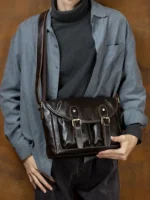 UNITYPUREMAX™ Fashion Cowhide Crossbody Shoulder Bag – Horizontal Commuter-Style Genuine Leather Messenger 6