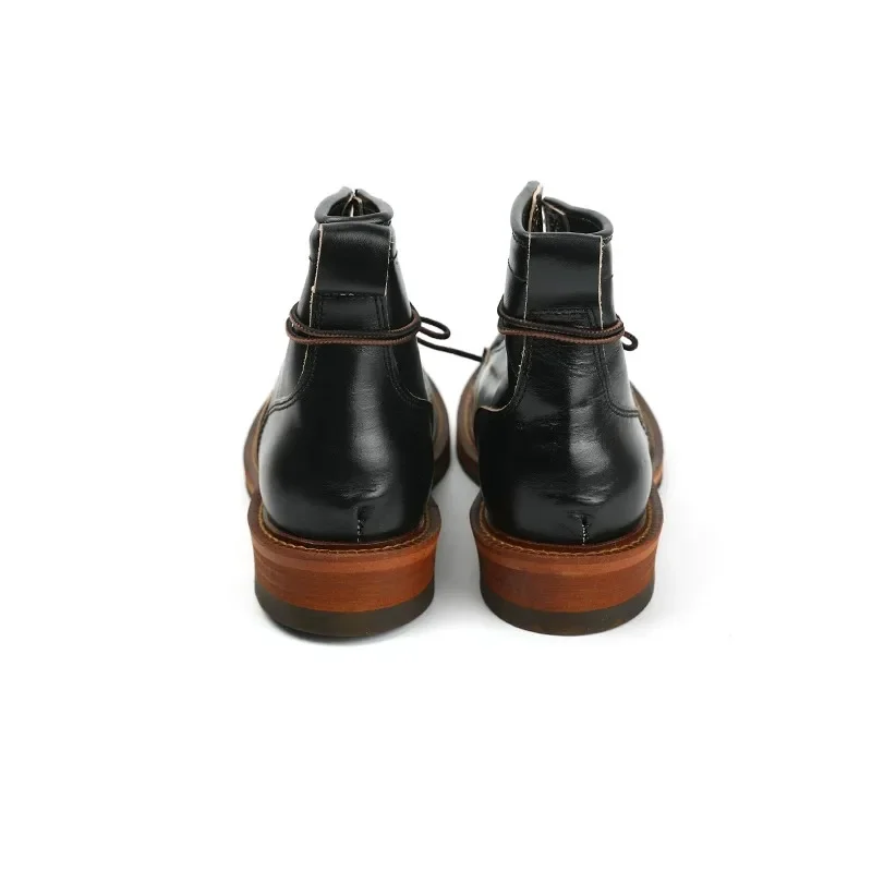 UNITYPUREMAX™ Handmade Vintage Cow Leather Ankle Boots – Platform British Motorcycle Tooling Boots for Men 4