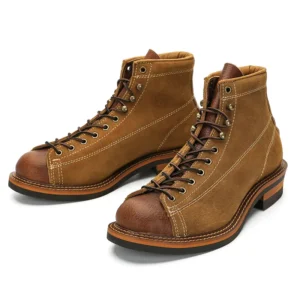 UNITYPUREMAX™ Men’s Cowhide Hiking Boots – Thick-Soled British Trekking & Motorcycle High-Top Walking Shoes 15