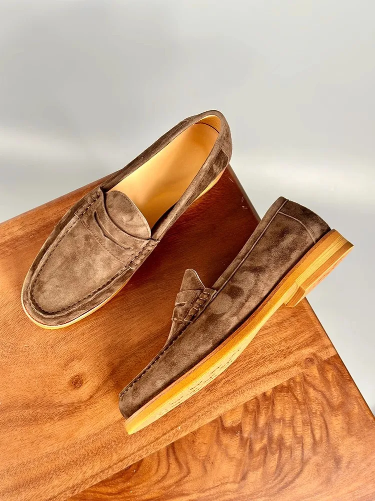 UNITYPUREMAX™ Men’s Slip-On Premium Cow Suede Loafers – Breathable Round-Toe Business & Wedding Dress Shoes 5