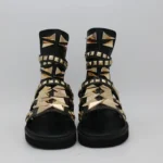 UNITYPUREMAX™ Men’s Genuine Leather Punk Gladiator Sandals – Hollow Platform Summer Ankle Boots with Rivets 3