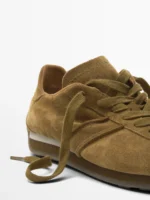 UNITYPUREMAX™ Women’s Cowhide Suede Sneakers – Thick-Soled Lace-Up Patchwork Comfort Shoes 9