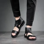 UNITYPUREMAX™ Men’s Genuine Leather High-Top Gladiator Sandals – Zipper Roman Summer Footwear 5