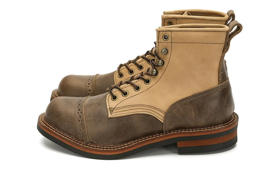 UNITYPUREMAX™ Premium Cowhide Vintage Motorcycle Boots – Winter Riding Short Boots for Men 4