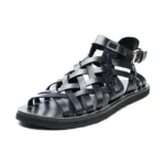 UNITYPUREMAX™ Italian Handmade Cowhide Gladiator Sandals – Men’s Luxury Woven Leather Vintage Summer Flats 2