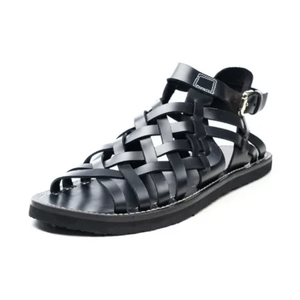 UNITYPUREMAX™ Italian Handmade Cowhide Gladiator Sandals – Men’s Luxury Woven Leather Vintage Summer Flats 2